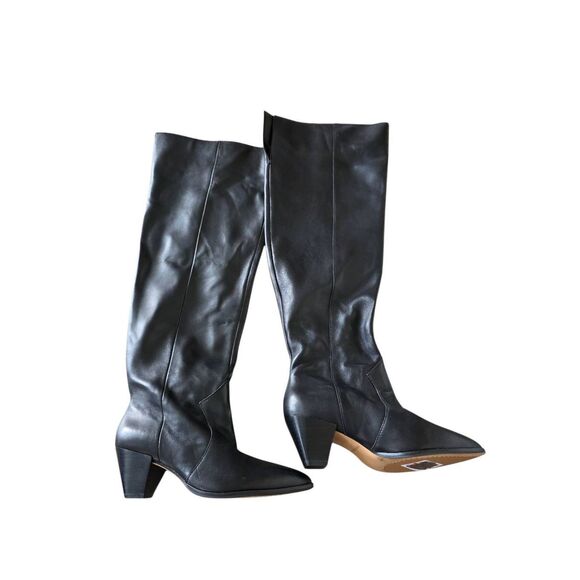 Vince Camuto The Knee High Boots Leather Size 6.5 Wide Calf Block Heel NEW - Picture 3 of 8